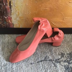 Everlane Day Heel Orange Coral Patent Leather Heels Pumps Square Toe Siz…